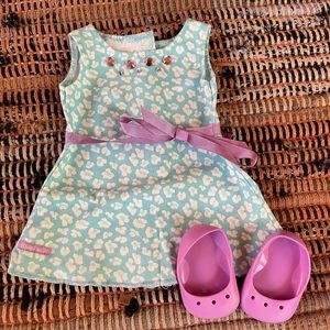 American Girl dress and crocs